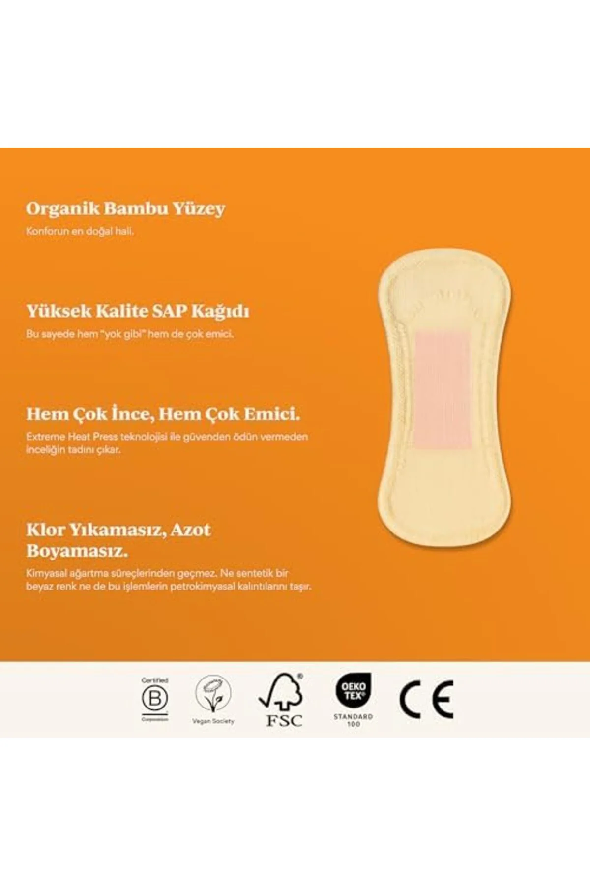 YAKE STORE beije 10'lu Standart Günlük Ped YAKE STORE 2940