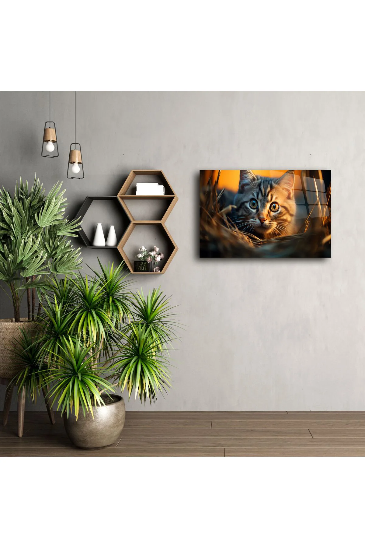 Yakın Plan Kedi Temalı Cam Tablo Yakın Plan Kedi Temalı Cam Tablo