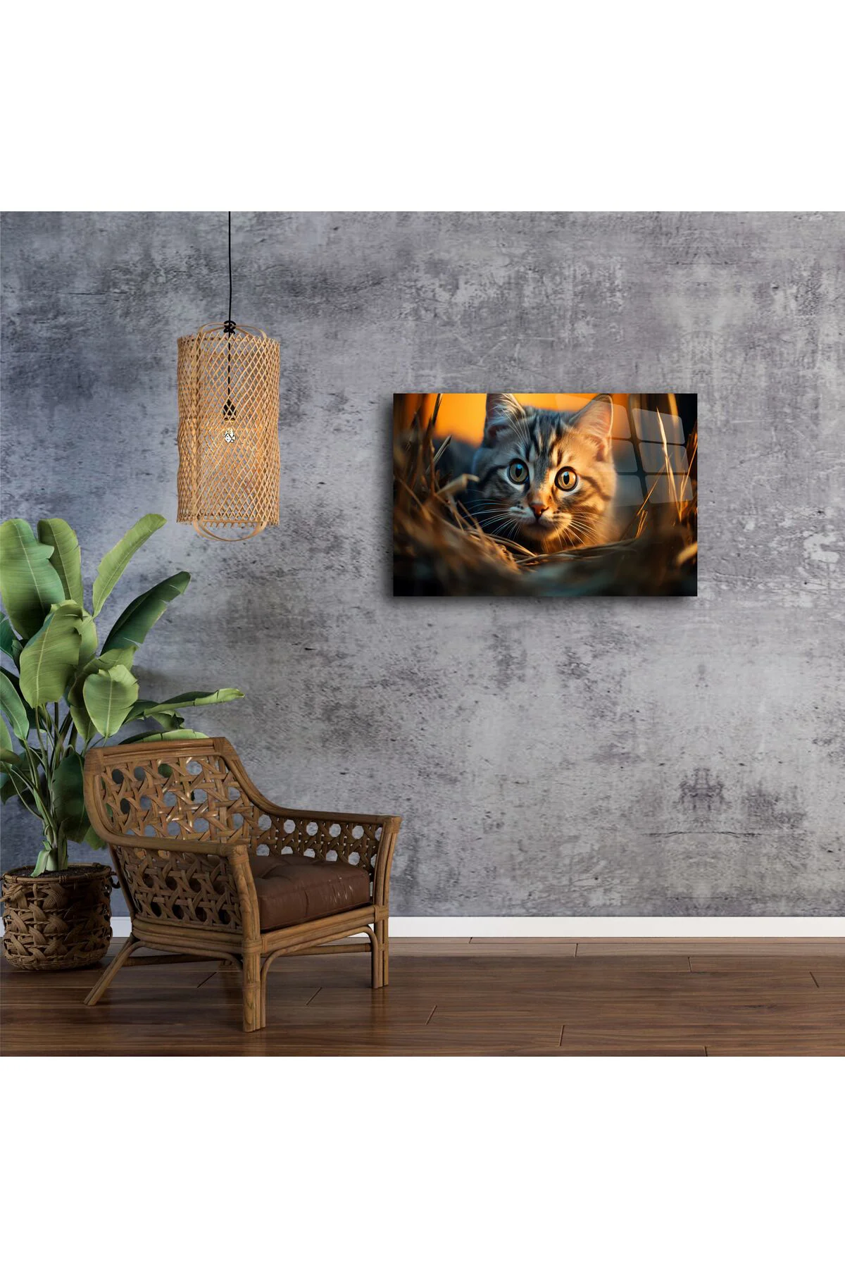 Yakın Plan Kedi Temalı Cam Tablo Yakın Plan Kedi Temalı Cam Tablo