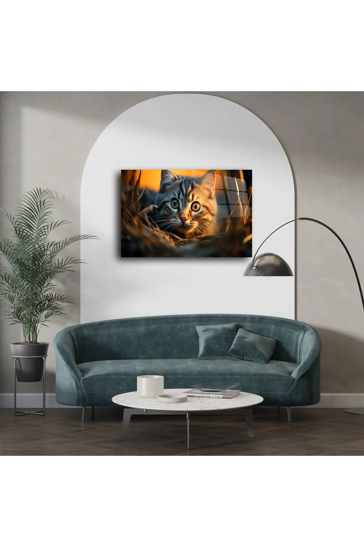 Yakın Plan Kedi Temalı Cam Tablo Yakın Plan Kedi Temalı Cam Tablo
