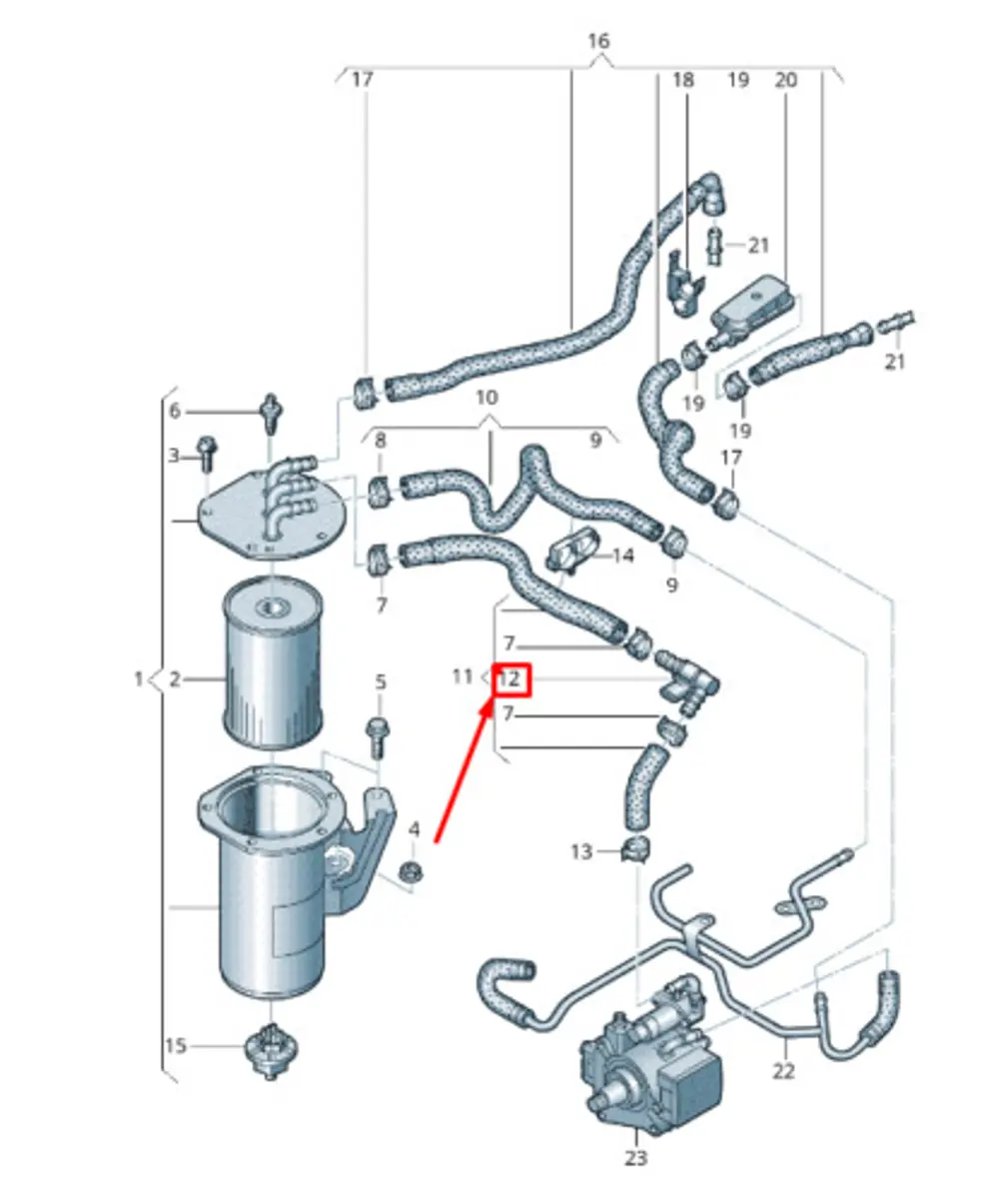 Yakıt Basınç Müşürü (VW Orjinal)(04B906054)(AUDI SKODA)(2.0TDI)