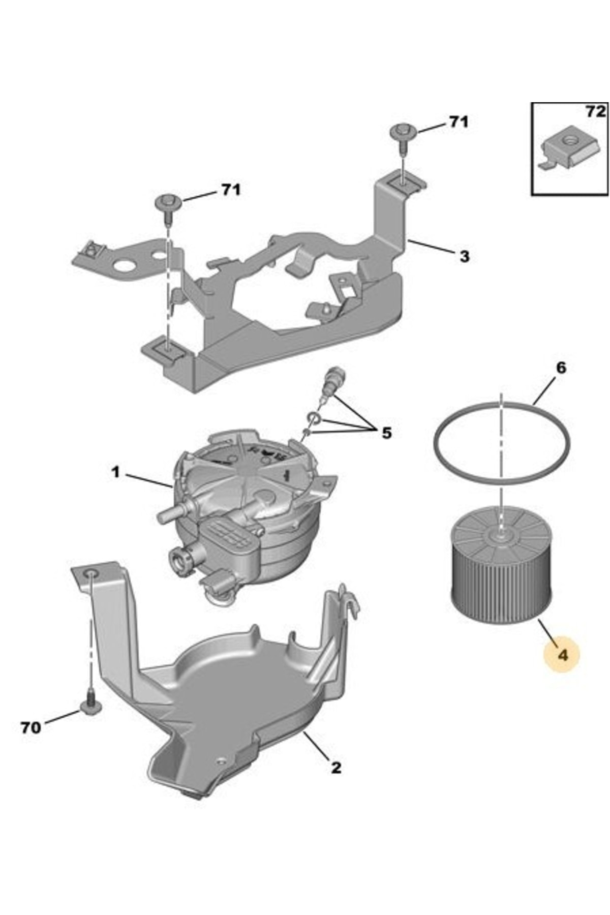 Psa Yakit Filtresi 1.5 Dizel - 9820226380 -