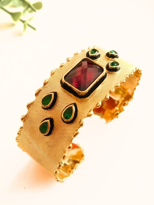 Tükkan Accessories Yakut Zümrüt Doğaltaşli Kalin Altin Kaplama Bilezik-Doğaltaşbil13 Tükkan Accessories Yakut Zümrüt Doğaltaşli Kalin Altin Kaplama Bilezik-Doğaltaşbil13