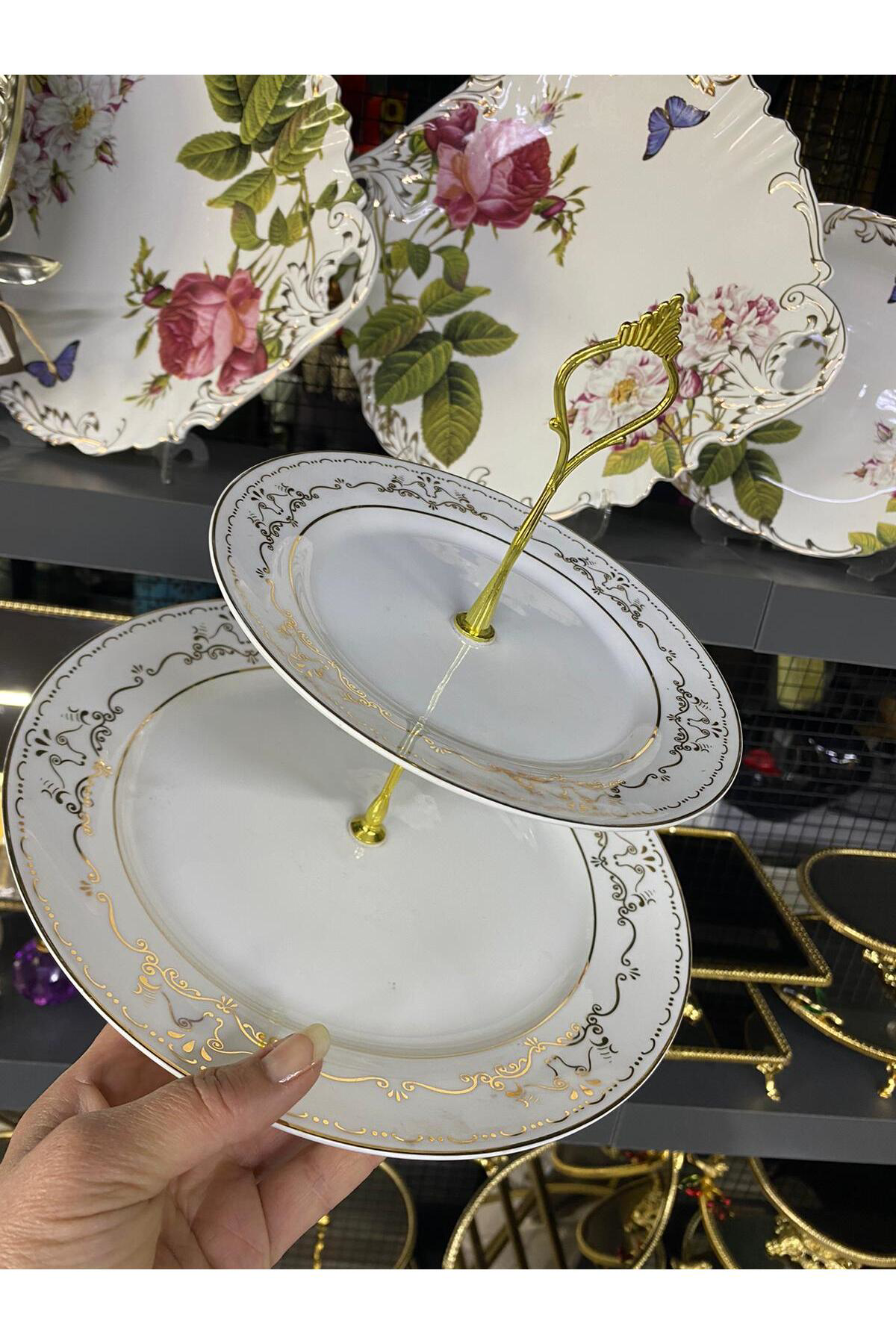 Elif Aksesuar Yaldızlı Katlı Kurabiyelik