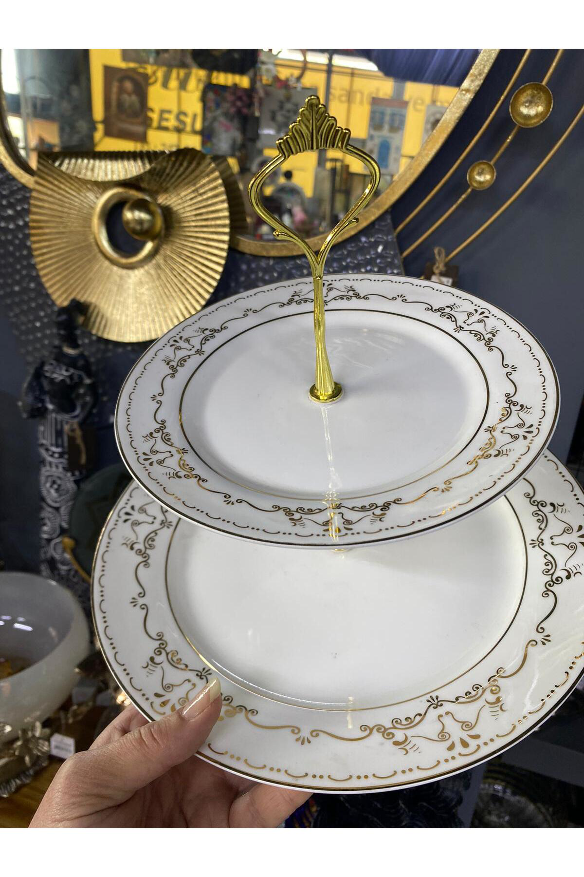 Elif Aksesuar Yaldızlı Katlı Kurabiyelik