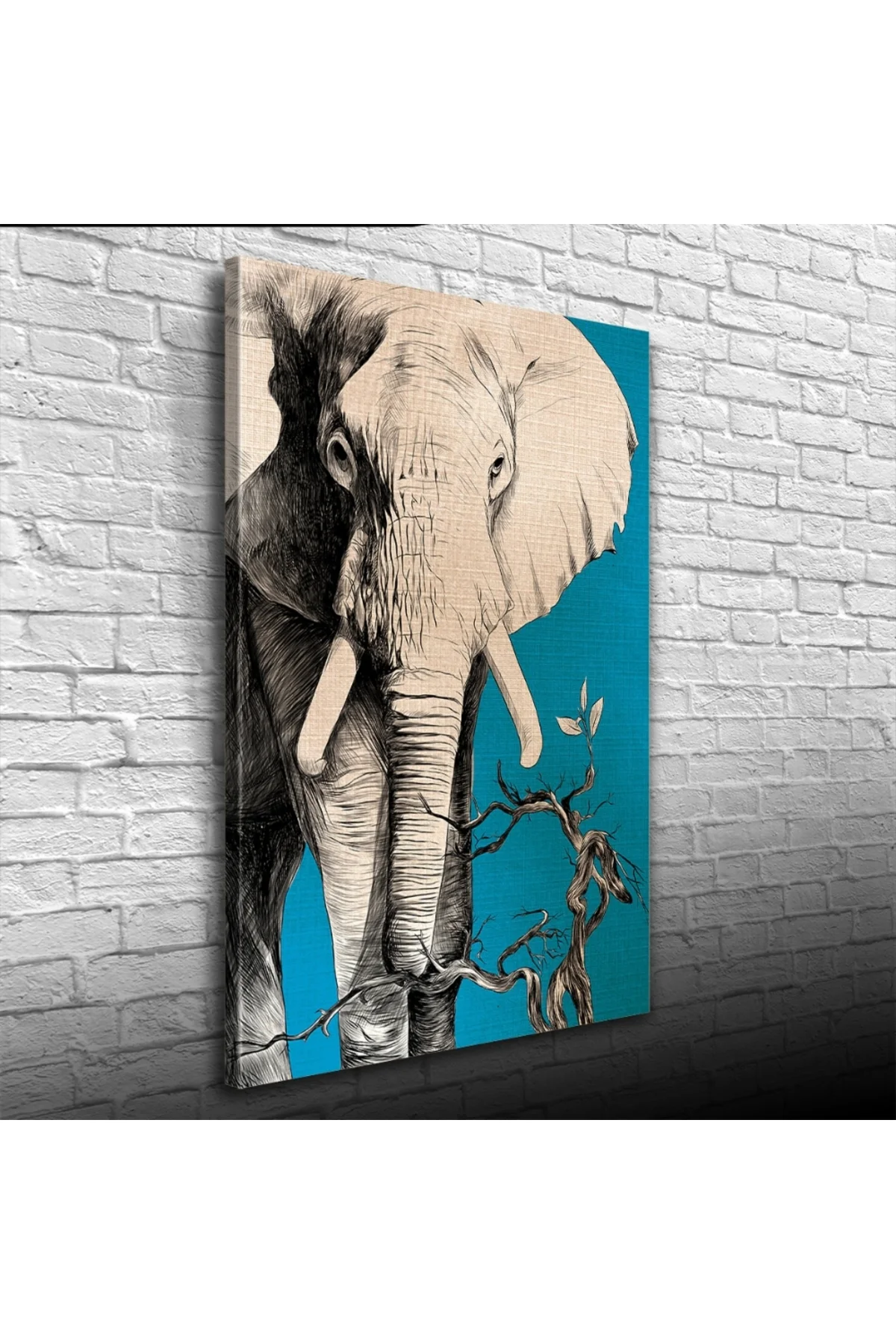 Yalnız Fil Kanvas Tablo 50 x 70