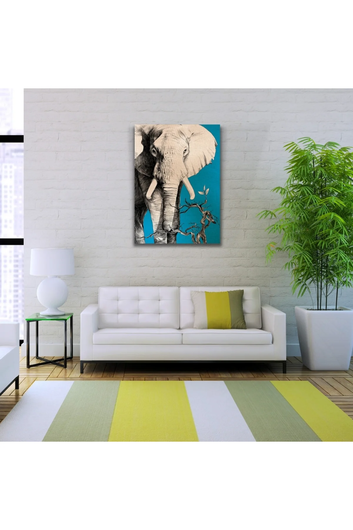 Yalnız Fil Kanvas Tablo 50 x 70