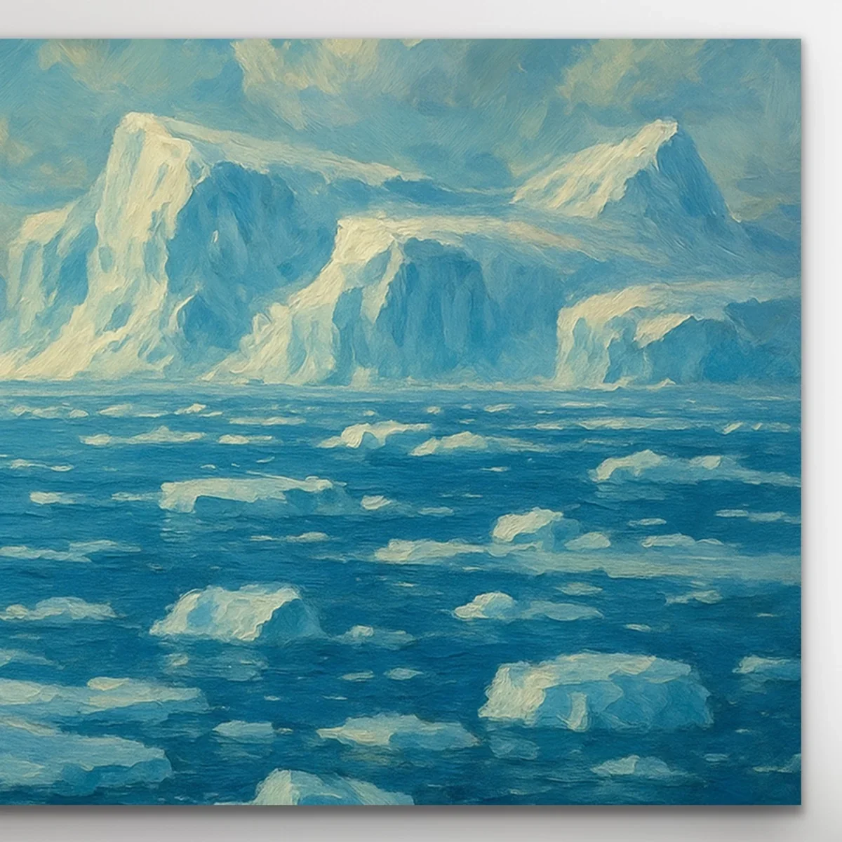 Yalnız Kutup Ayısı Kanvas Tablo 60x120cm - Çerçevesiz Duvar Dekorasyonu