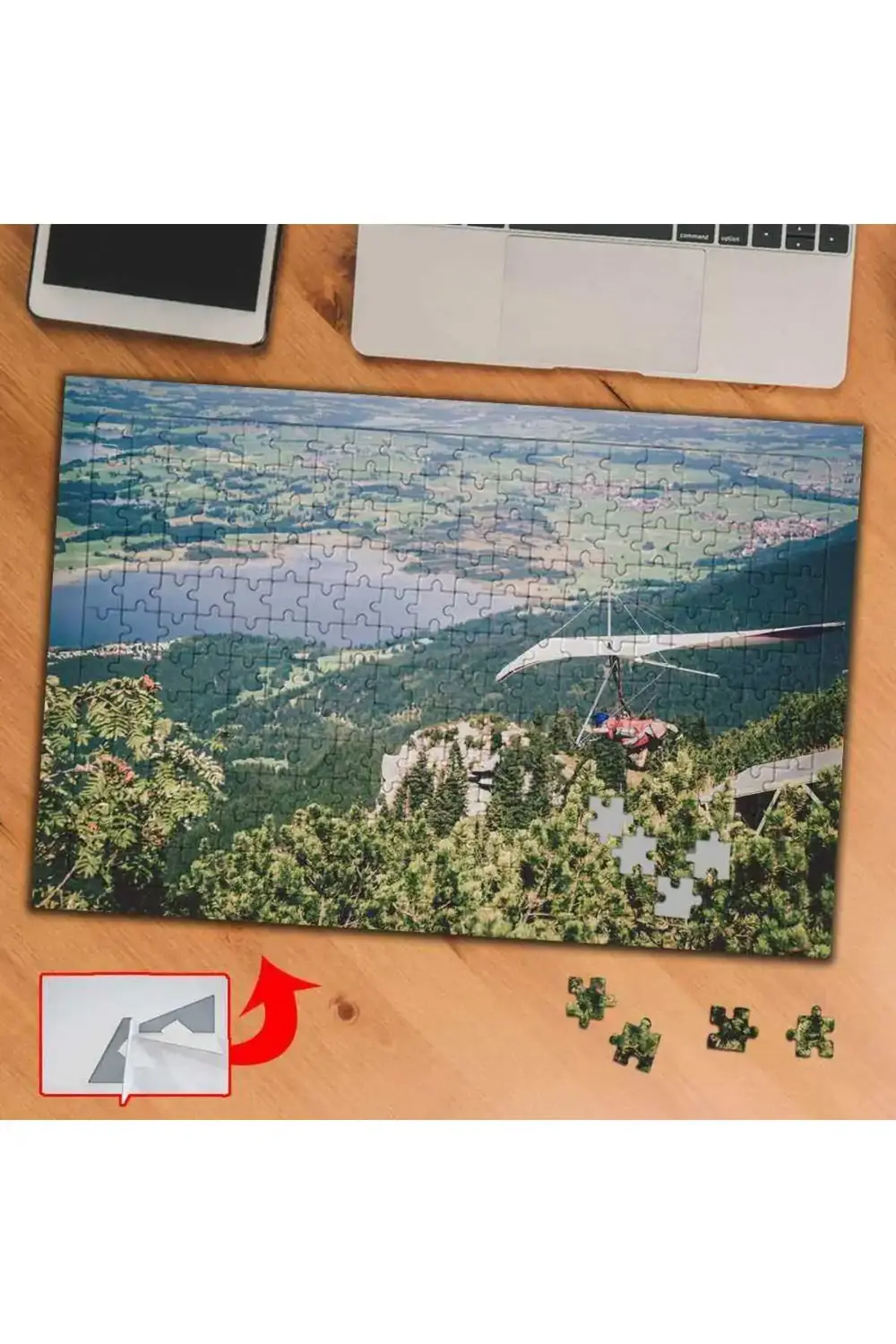 Yamaç Paraşütü, Spor, Doğa 240 Parça Puzzle Yapboz Tablo-432009