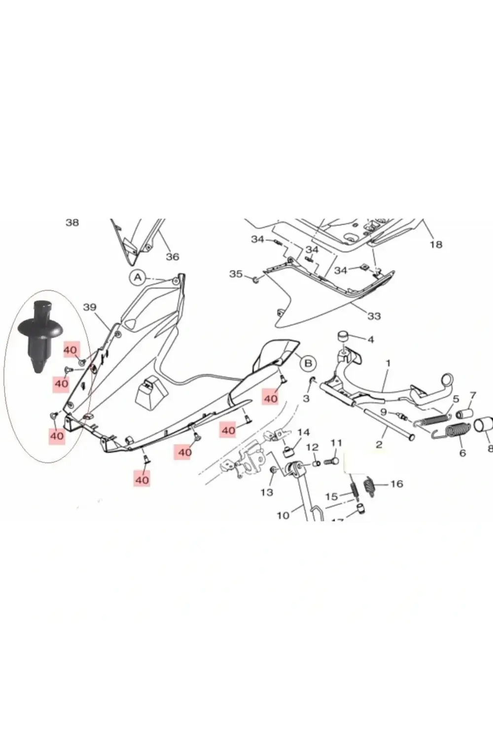 Yamaha 7Mm Üniversal Kaporta Grenaj Plastik Klips Oem 5 Adet