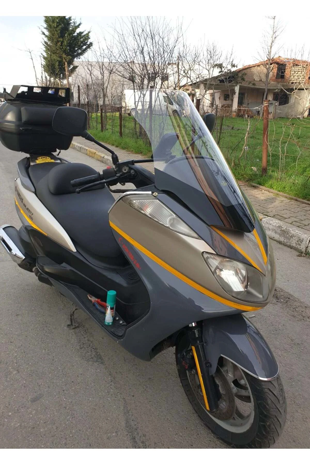Yamaha Majesty 400 Ön Cam 2003-2015 Model 68cm Şeffaf Renkli 4mm
