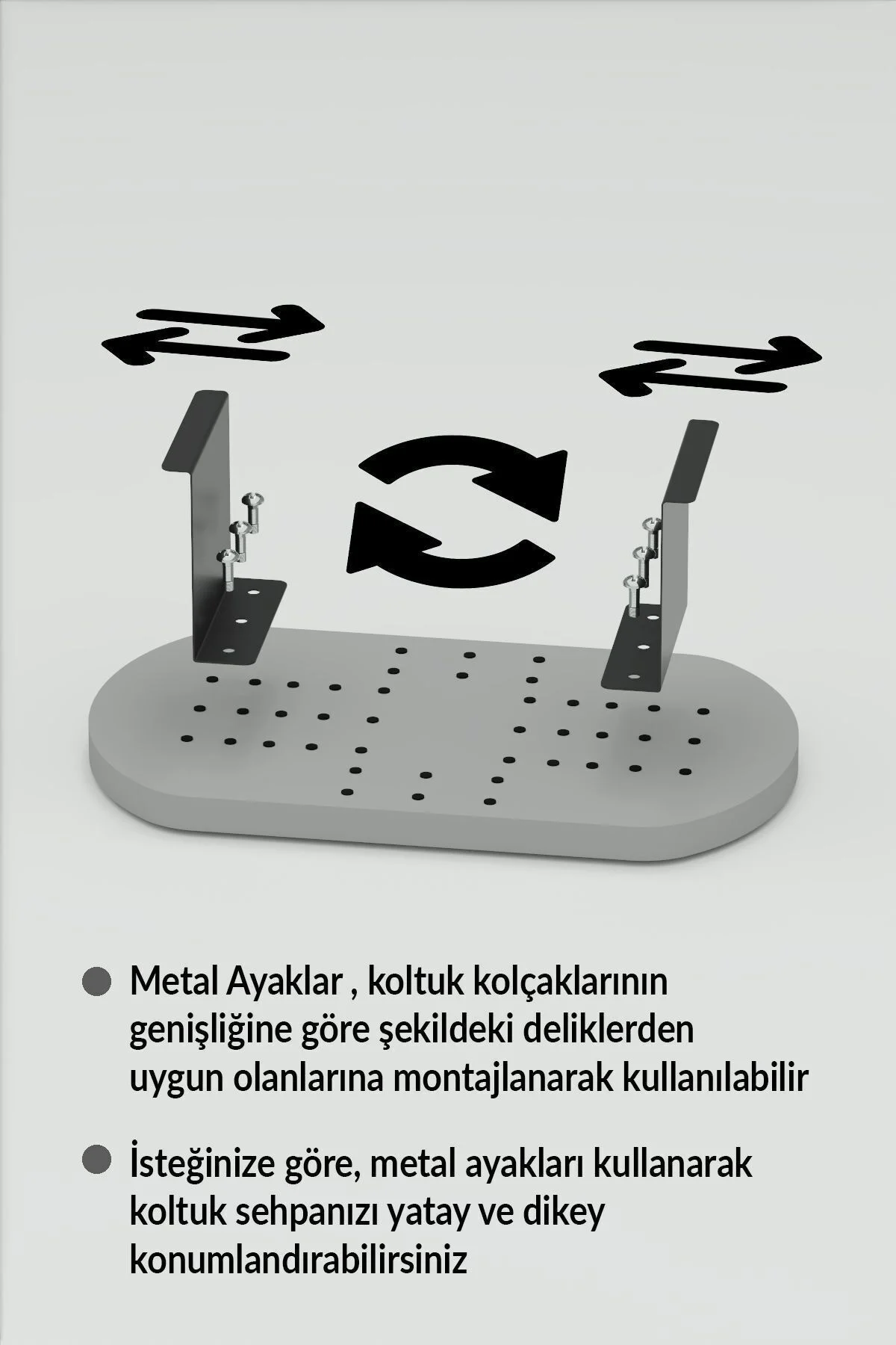 Yan Sehpa Ayarlanabilir Tepsi OVAL Dekoratif Modern Yatay Dikey K
