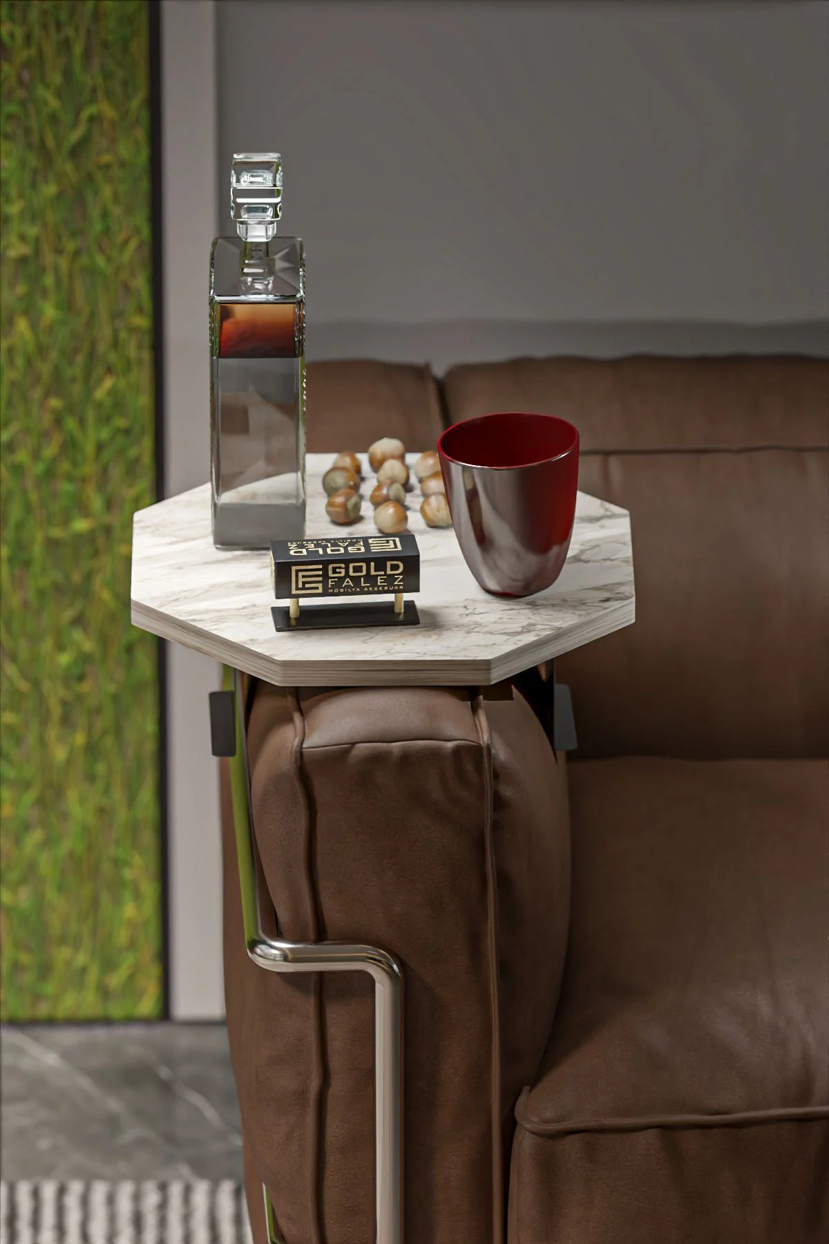 Yan Sehpa Ayarlanabilir Tepsi Dekoratif Modern Tepsi SEKİZGEN Efe