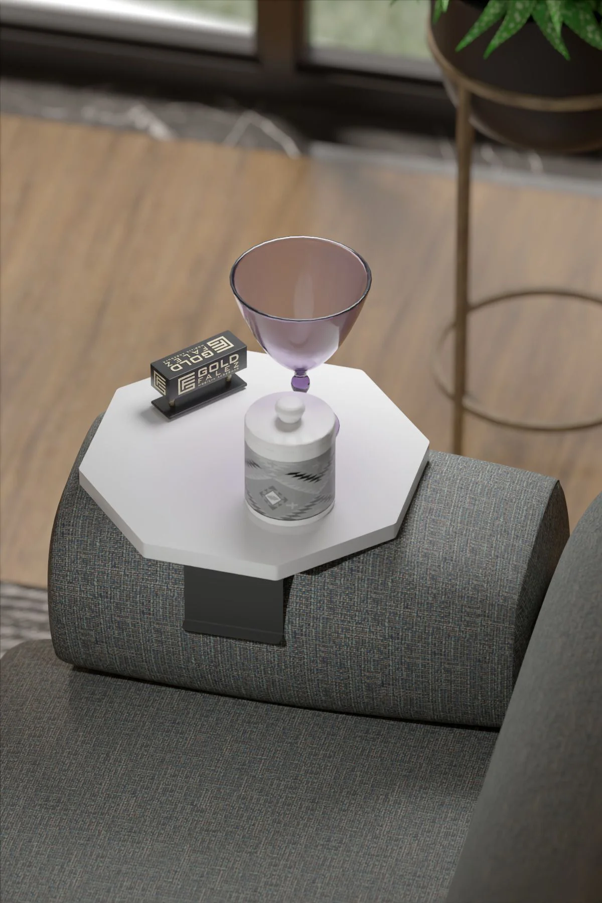 Yan Sehpa Ayarlanabilir Tepsi Dekoratif Modern Tepsi SEKİZGEN Bey