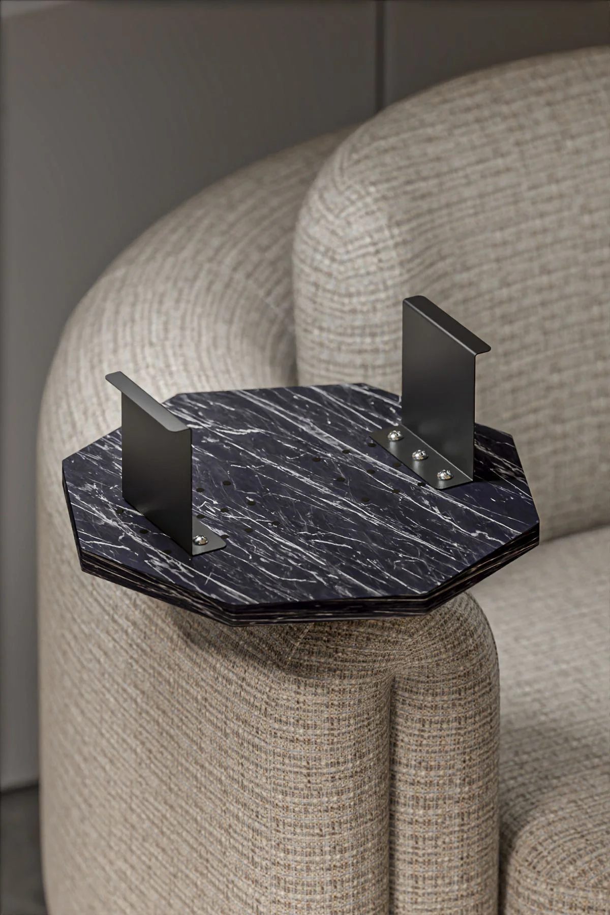 Yan Sehpa Ayarlanabilir Tepsi Dekoratif Modern Tepsi SEKİZGEN Ben