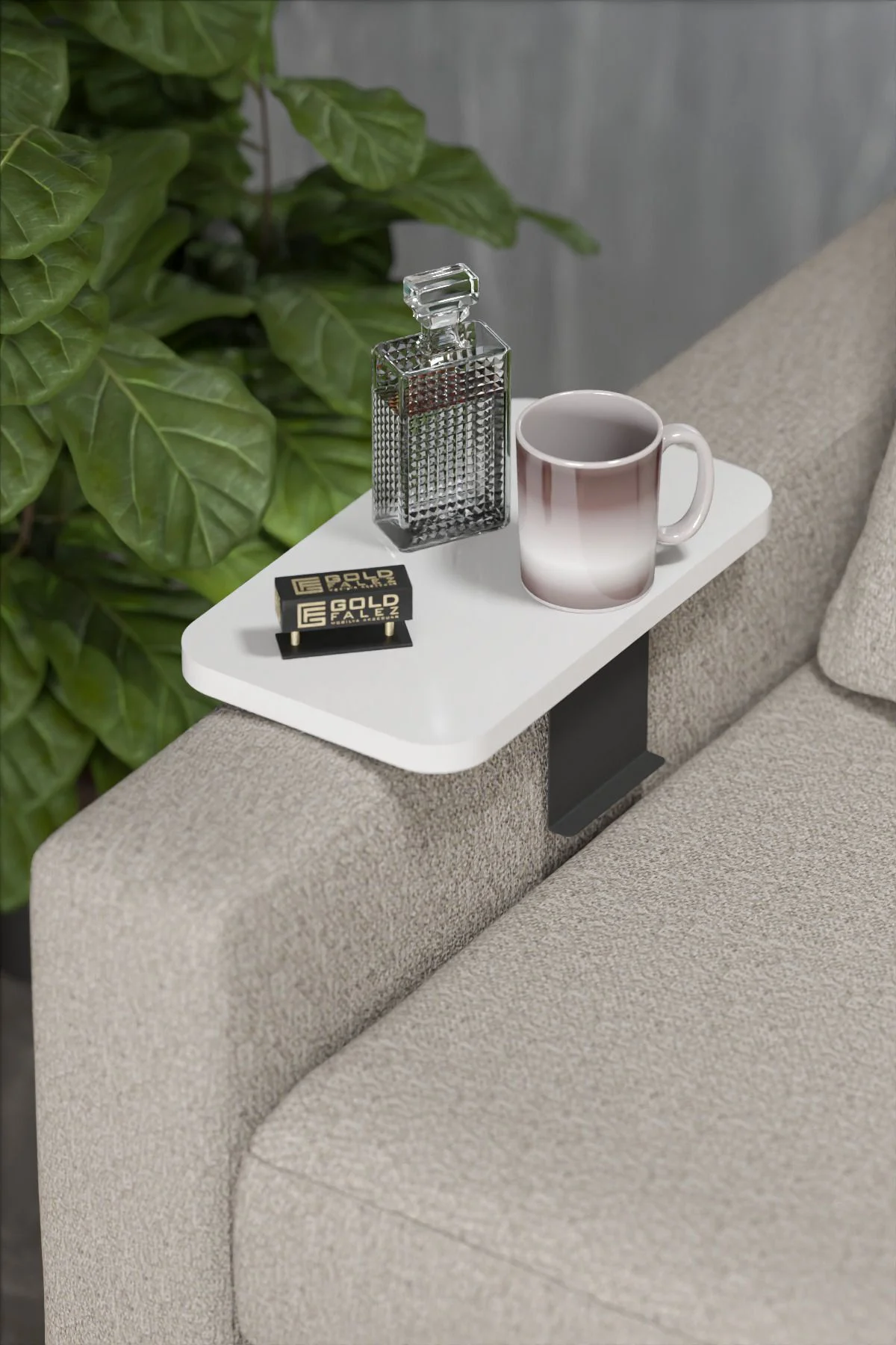 Yan Sehpa Ayarlanabilir Tepsi DİKDÖRTGEN Dekoratif Modern Yatay D