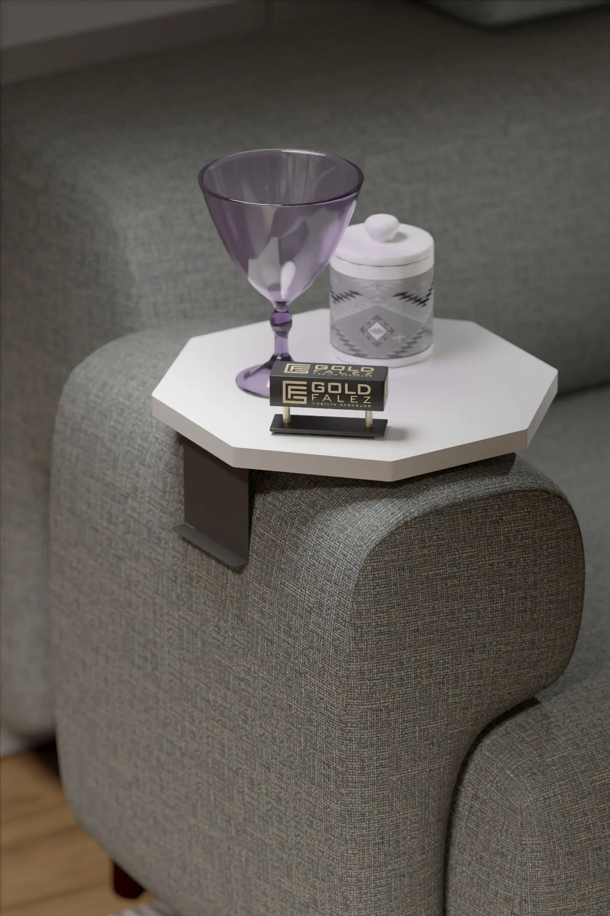 Yan Sehpa Ayarlanabilir Tepsi Dekoratif Modern Tepsi SEKİZGEN Bey