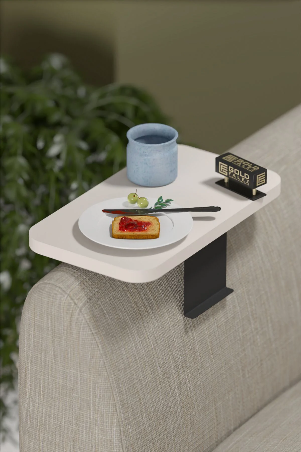 Yan Sehpa Ayarlanabilir Tepsi DİKDÖRTGEN Dekoratif Modern Yatay D