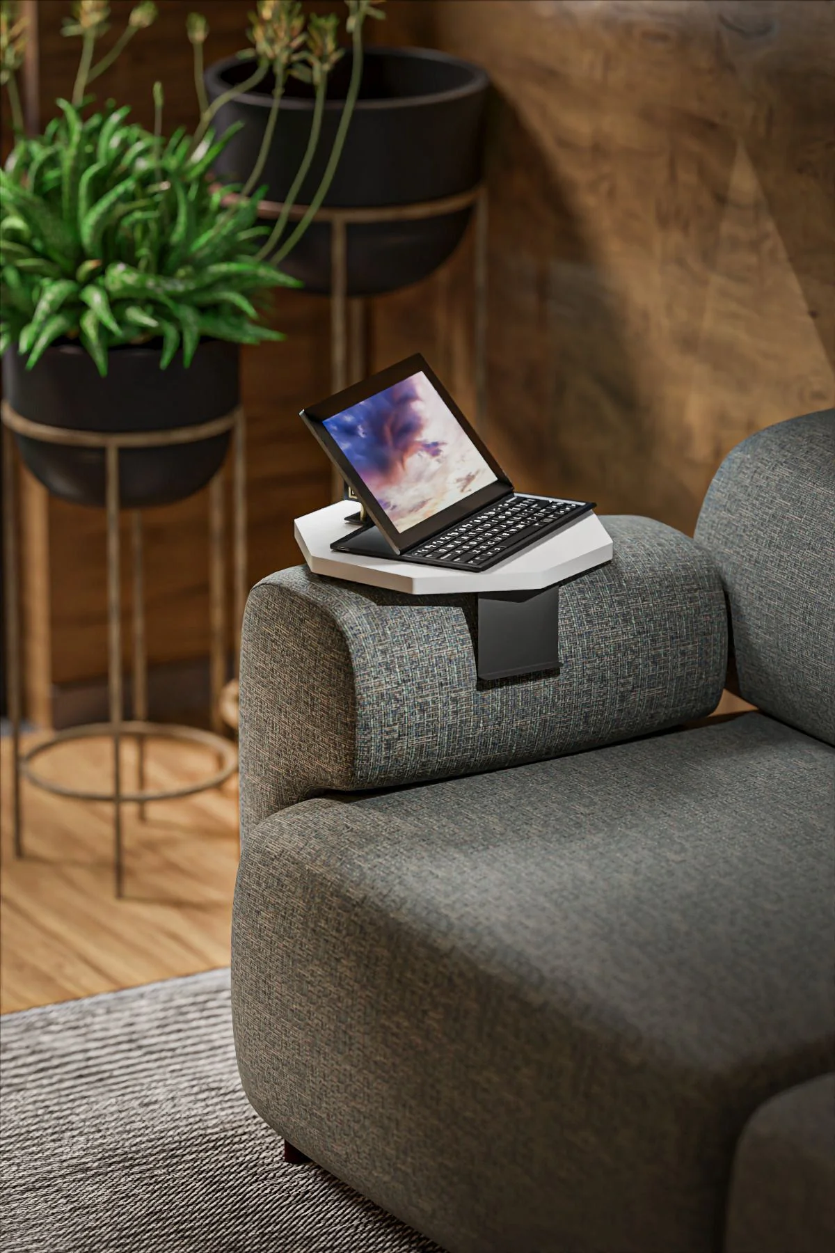 Yan Sehpa Ayarlanabilir Tepsi Dekoratif Modern Tepsi SEKİZGEN Bey