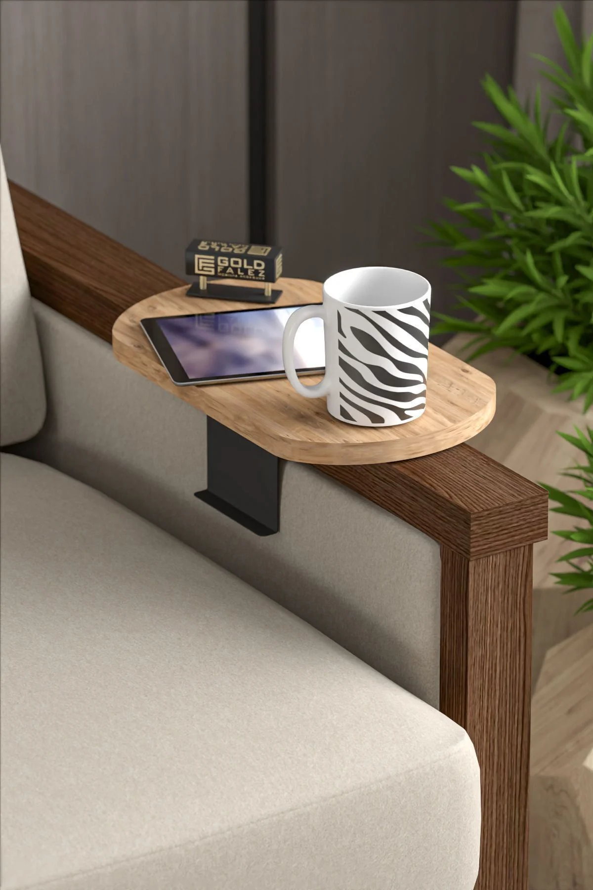 Yan Sehpa Ayarlanabilir Tepsi OVAL Dekoratif Modern Yatay Dikey K