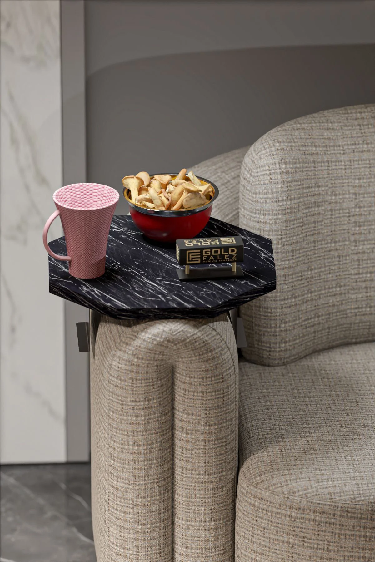 Yan Sehpa Ayarlanabilir Tepsi Dekoratif Modern Tepsi SEKİZGEN Ben