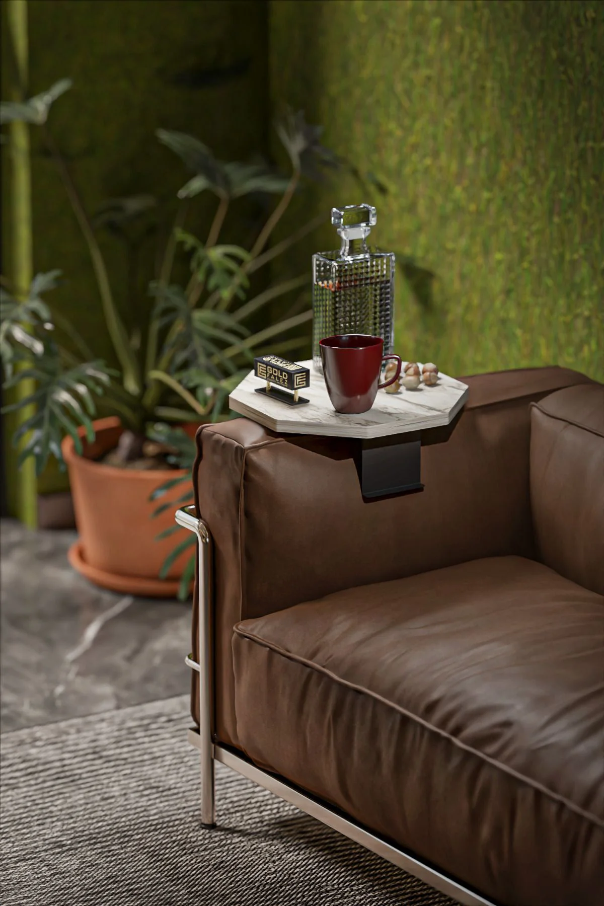 Yan Sehpa Ayarlanabilir Tepsi Dekoratif Modern Tepsi SEKİZGEN Efe