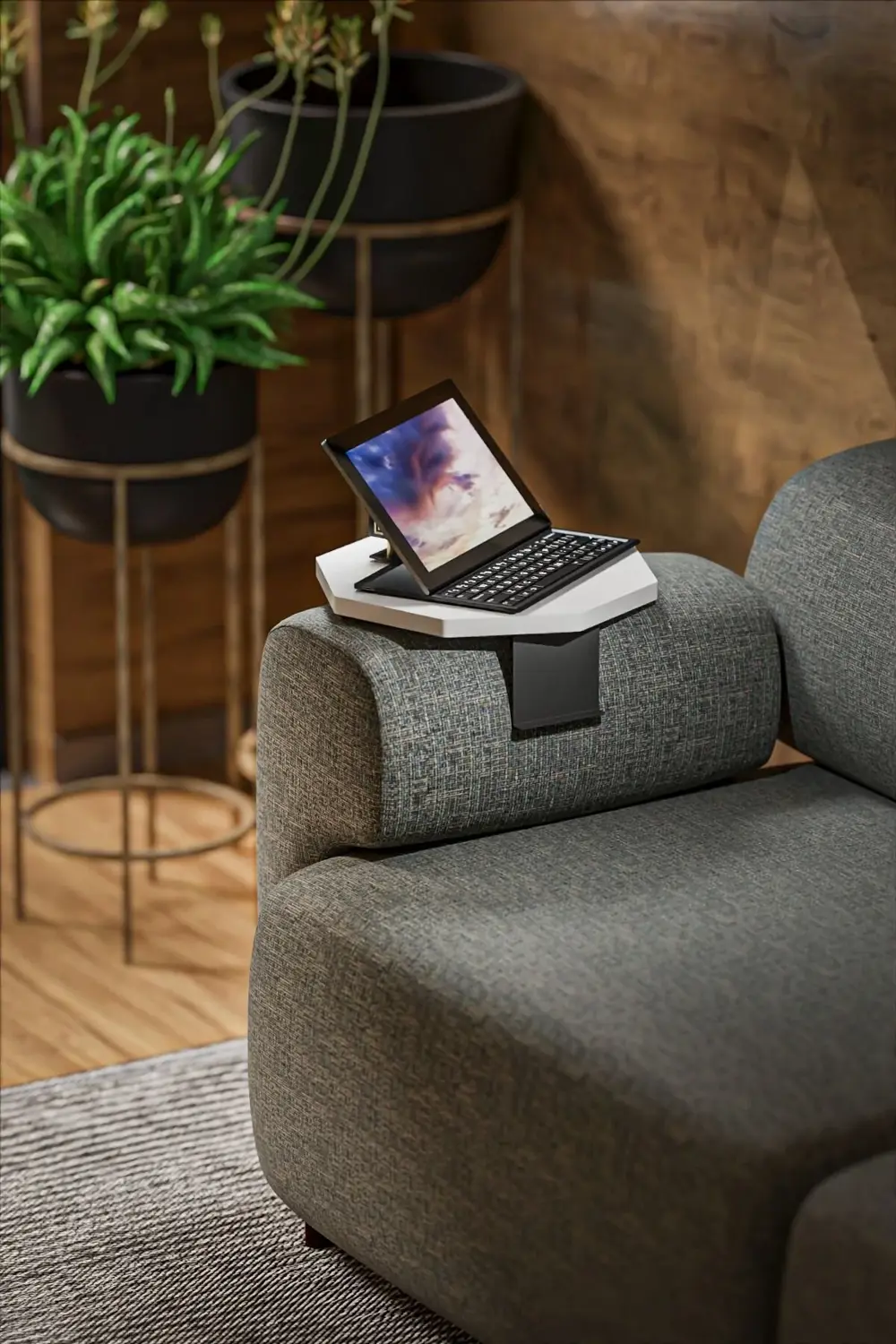 Yan Sehpa Ayarlanabilir Tepsi Dekoratif Modern Tepsi SEKİZGEN Bey