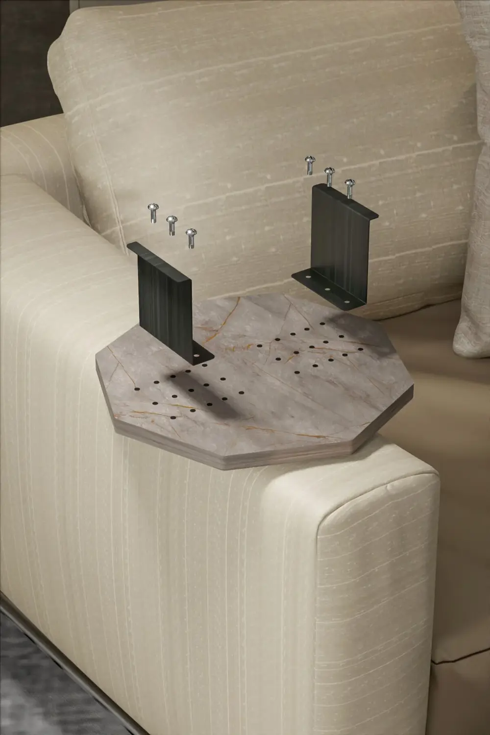 Yan Sehpa Ayarlanabilir Tepsi Dekoratif Modern Tepsi SEKİZGEN Gor