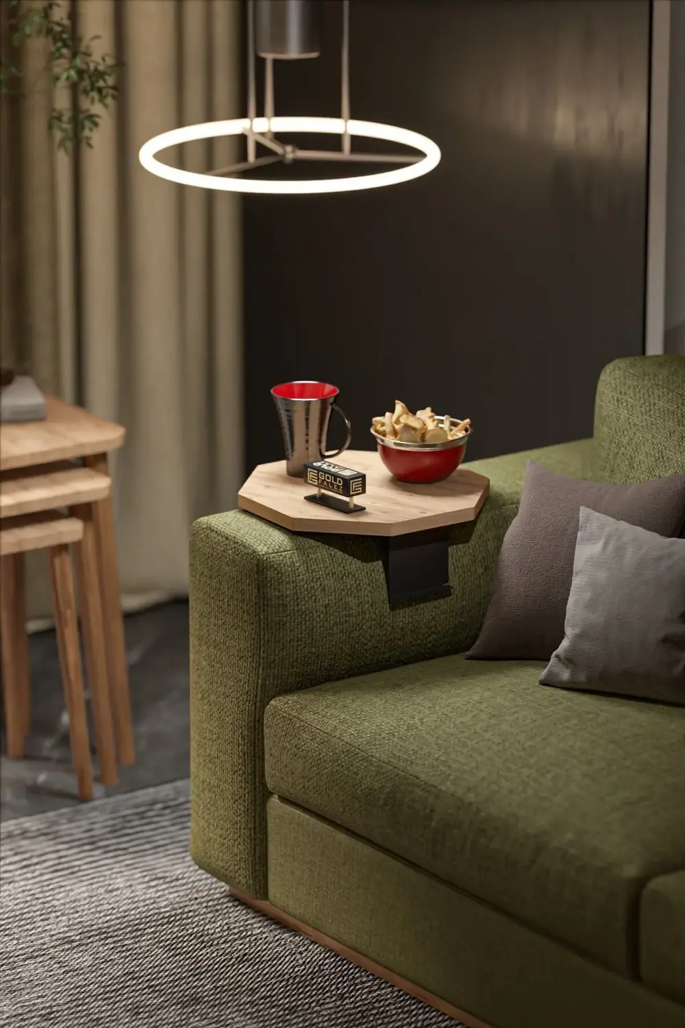 Yan Sehpa Ayarlanabilir Tepsi Dekoratif Modern Tepsi SEKİZGEN Cev