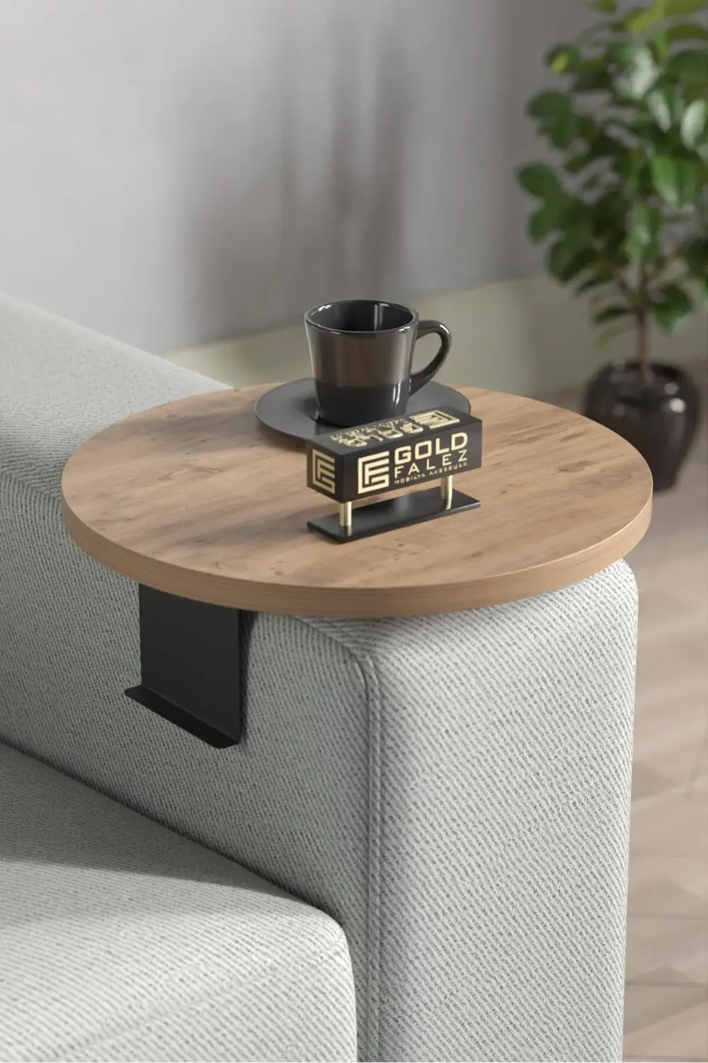 Yan Sehpa Ayarlanabilir Tepsi Dekoratif Modern Tepsi ATLANTİK ÇAM