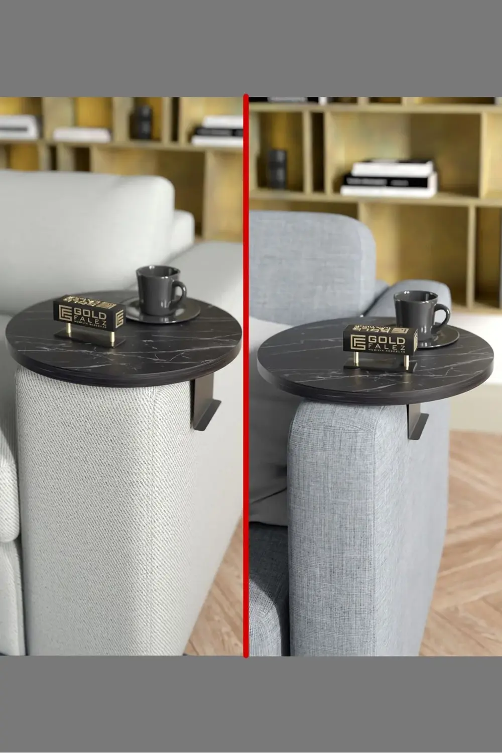 Yan Sehpa Ayarlanabilir Tepsi Dekoratif Modern Tepsi Bendir