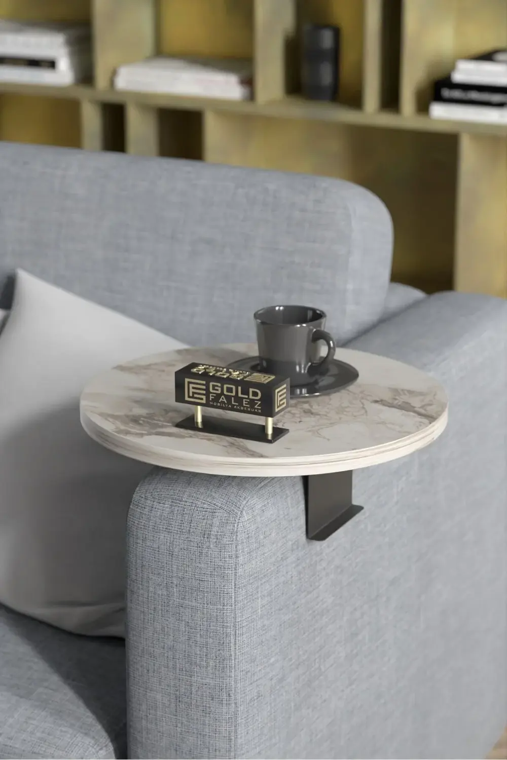 Yan Sehpa Ayarlanabilir Tepsi Dekoratif Modern Tepsi Efes