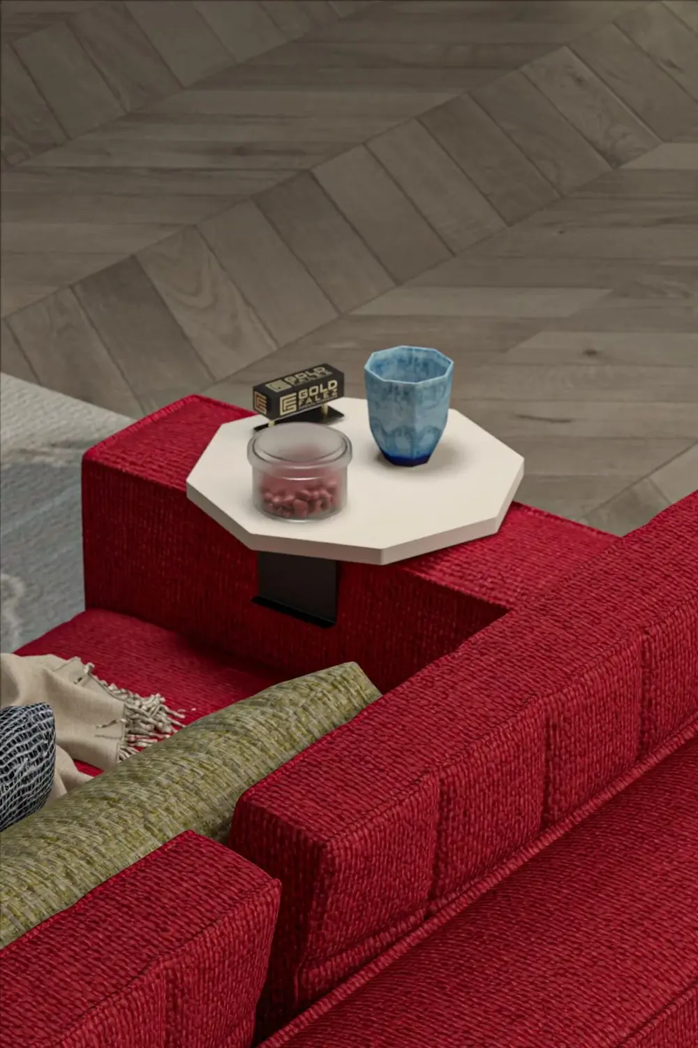 Yan Sehpa Ayarlanabilir Tepsi Dekoratif Modern Tepsi SEKİZGEN Kre