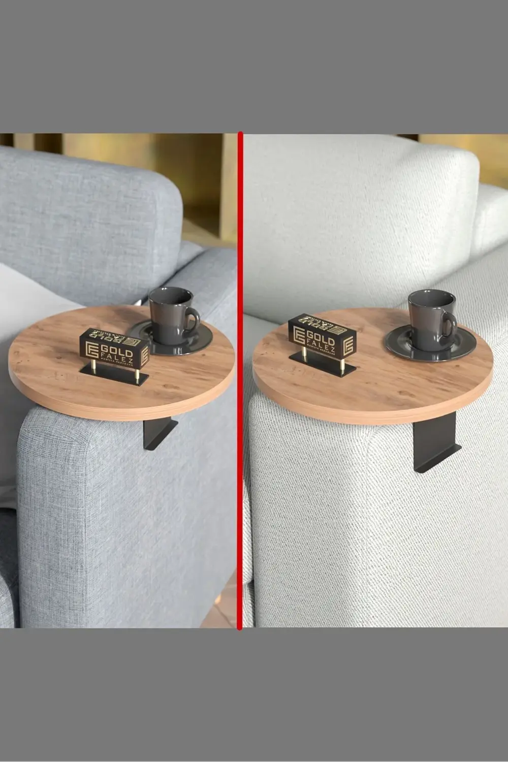 Yan Sehpa Ayarlanabilir Tepsi Dekoratif Modern Tepsi ATLANTİK ÇAM