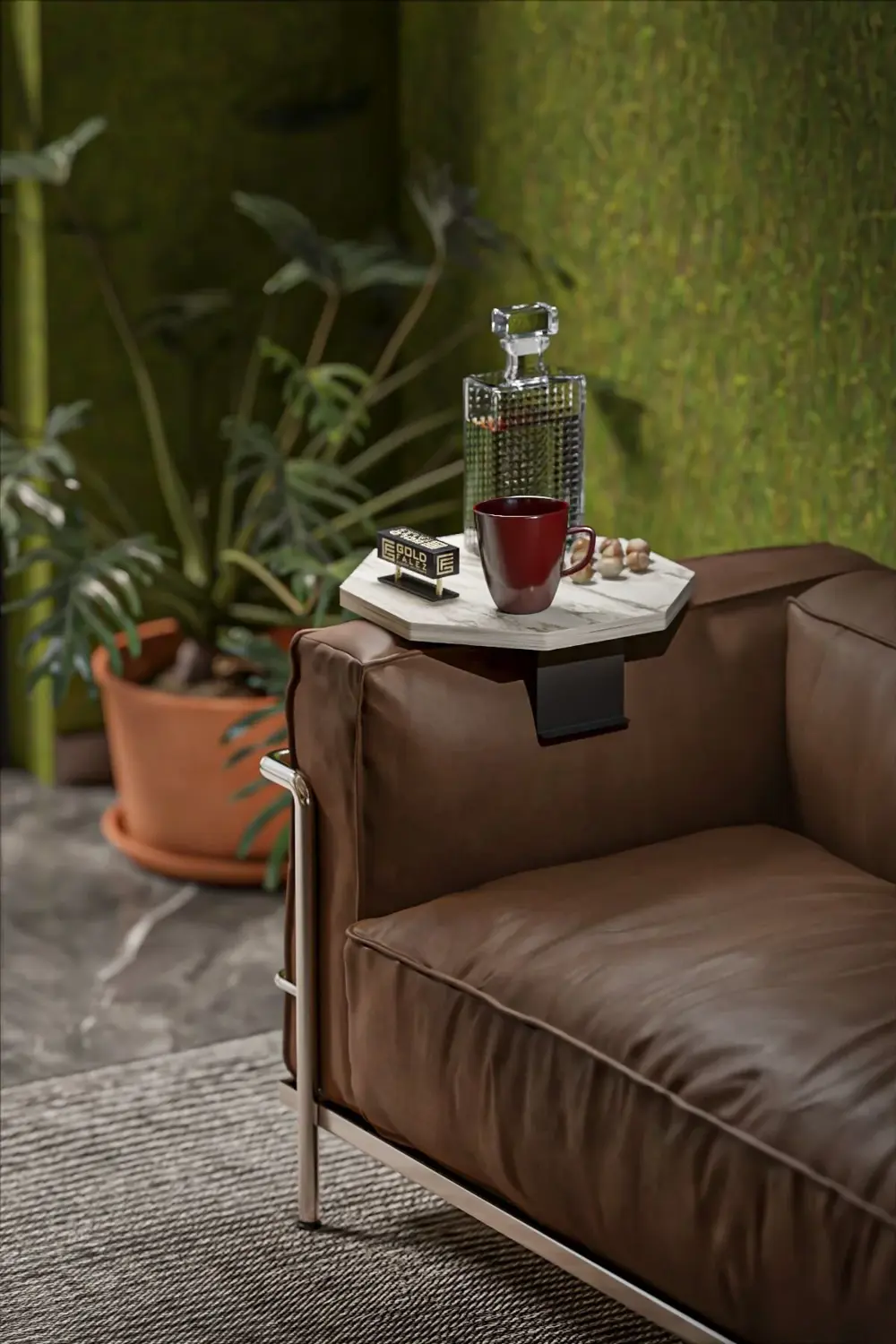 Yan Sehpa Ayarlanabilir Tepsi Dekoratif Modern Tepsi SEKİZGEN Efe