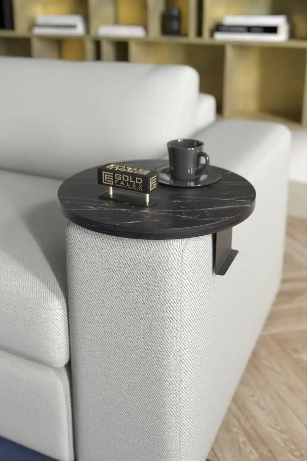 Yan Sehpa Ayarlanabilir Tepsi Dekoratif Modern Tepsi Bendir