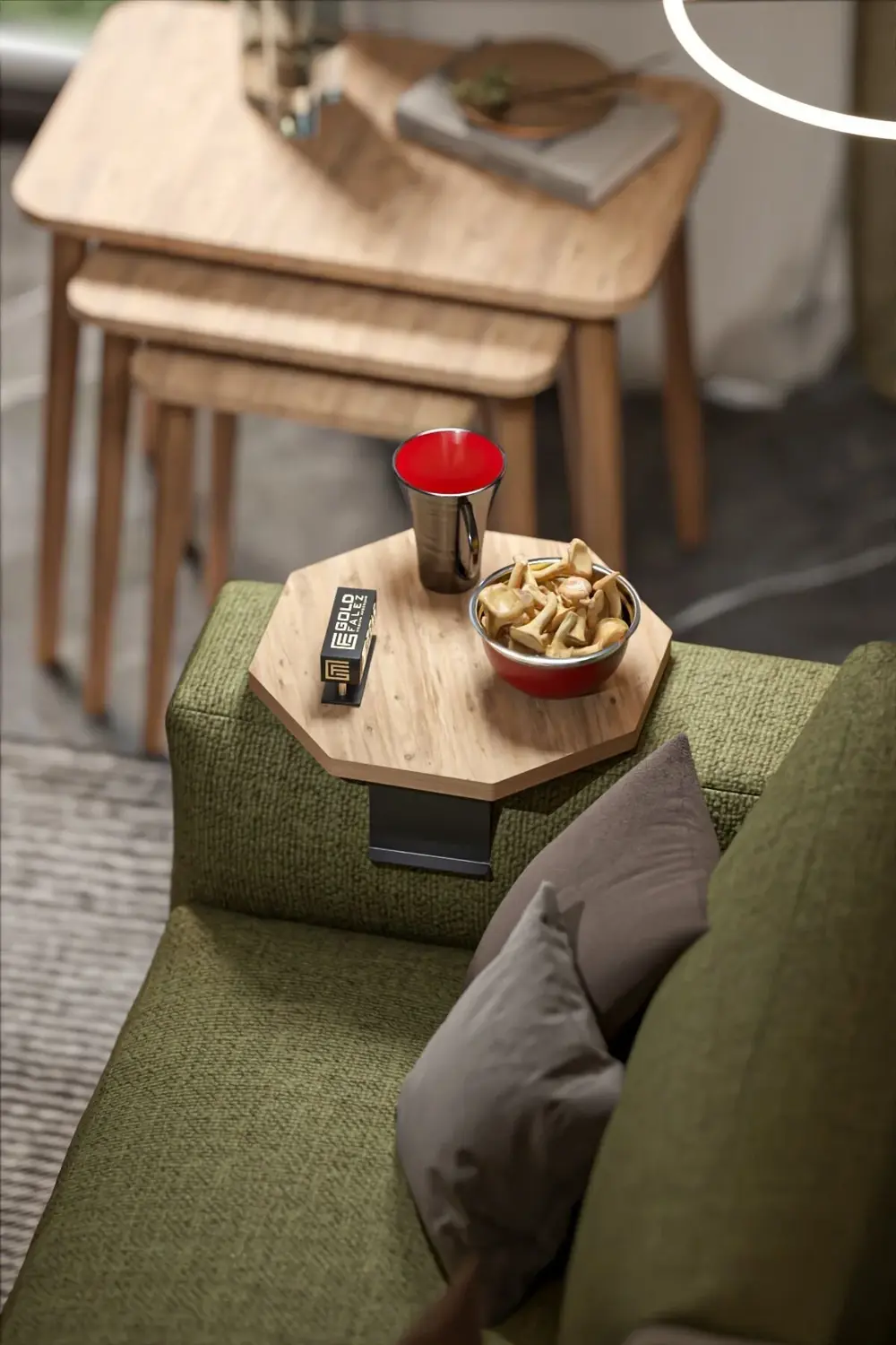 Yan Sehpa Ayarlanabilir Tepsi Dekoratif Modern Tepsi SEKİZGEN Cev