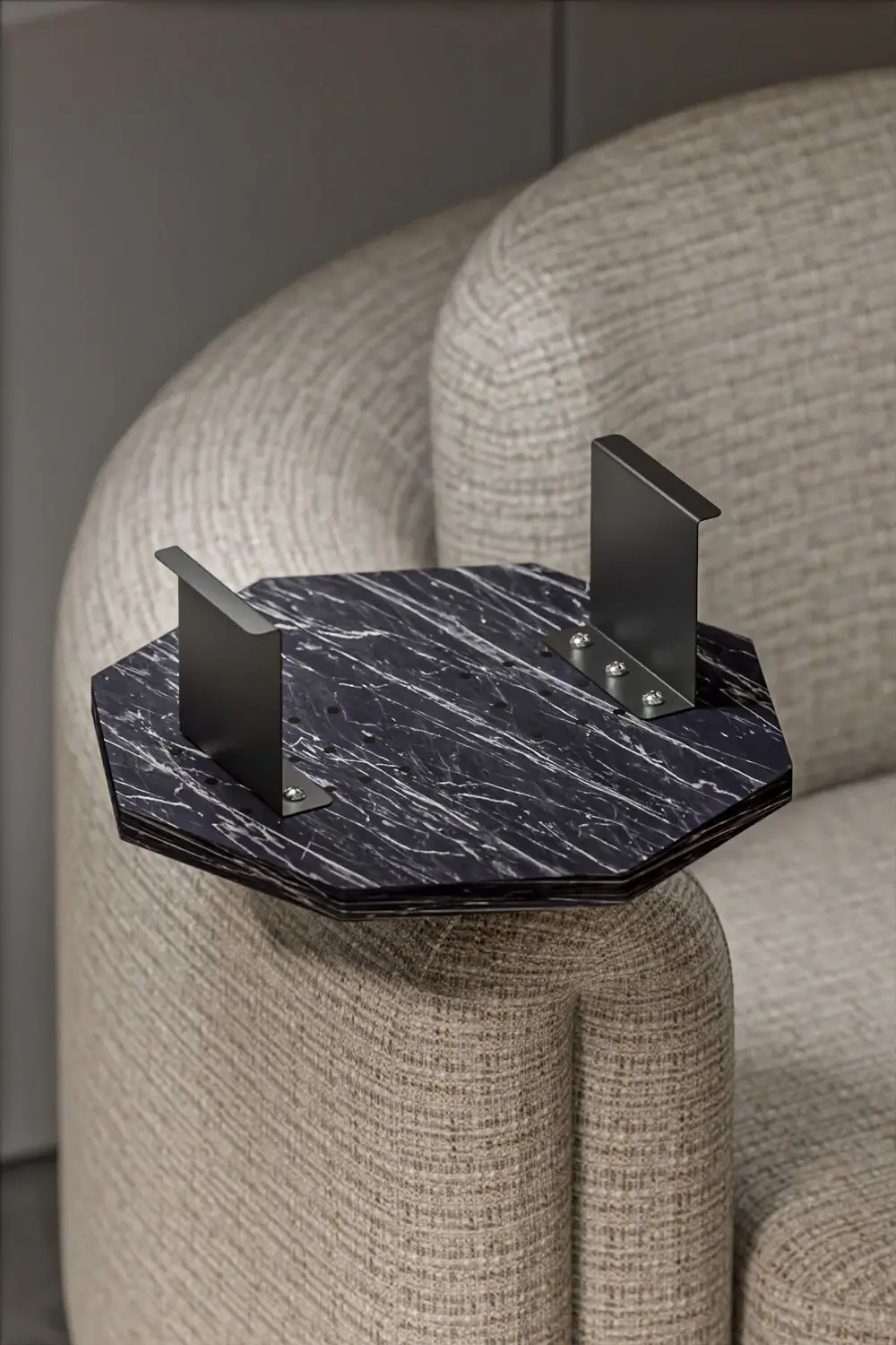 Yan Sehpa Ayarlanabilir Tepsi Dekoratif Modern Tepsi SEKİZGEN Ben