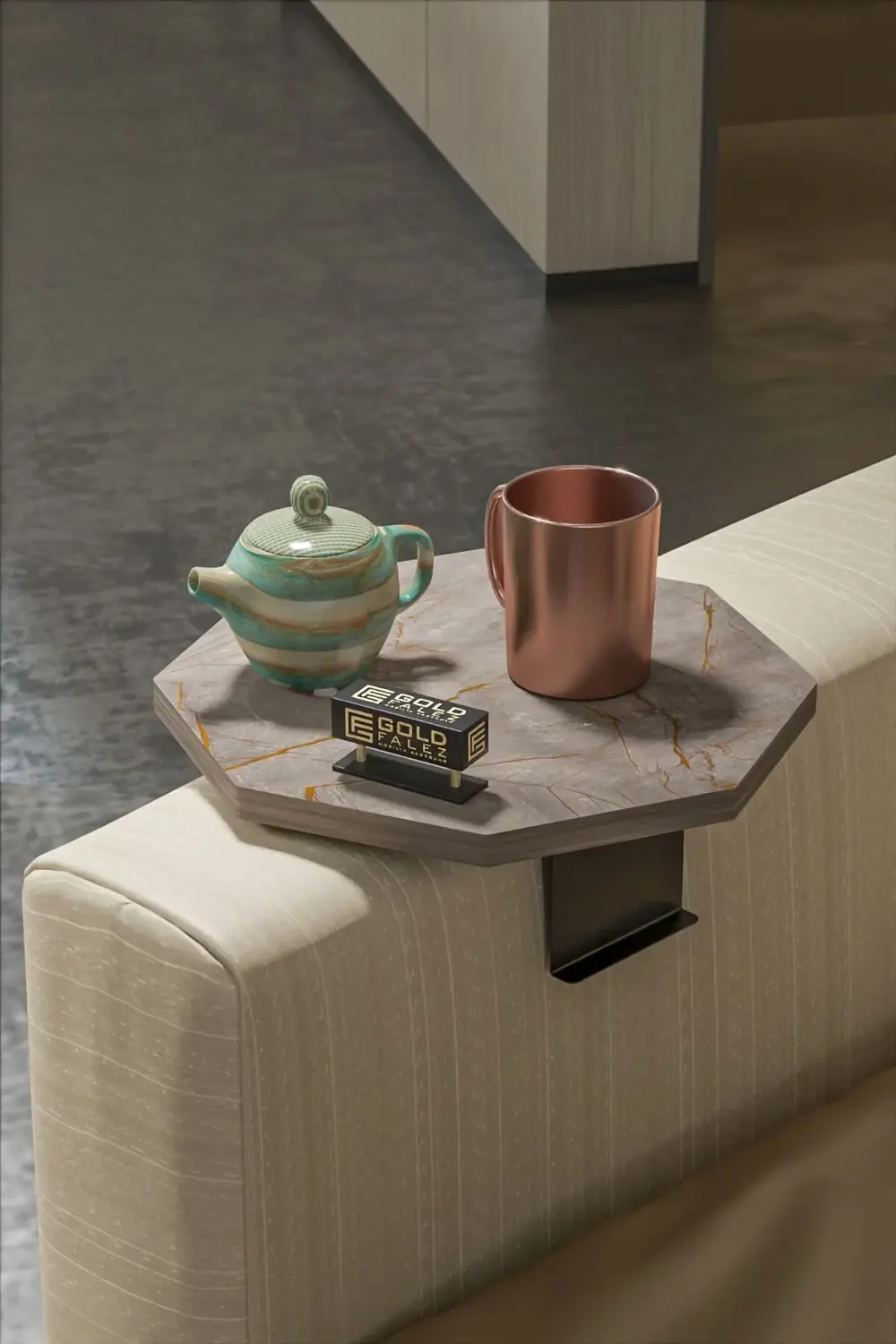 Yan Sehpa Ayarlanabilir Tepsi Dekoratif Modern Tepsi SEKİZGEN Gor