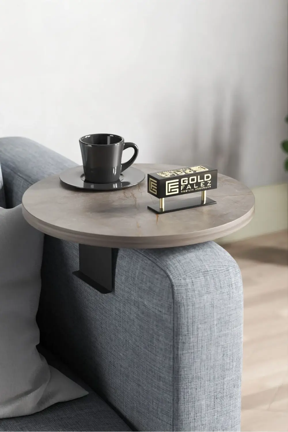 Yan Sehpa Ayarlanabilir Tepsi Dekoratif Modern Tepsi GORDİON