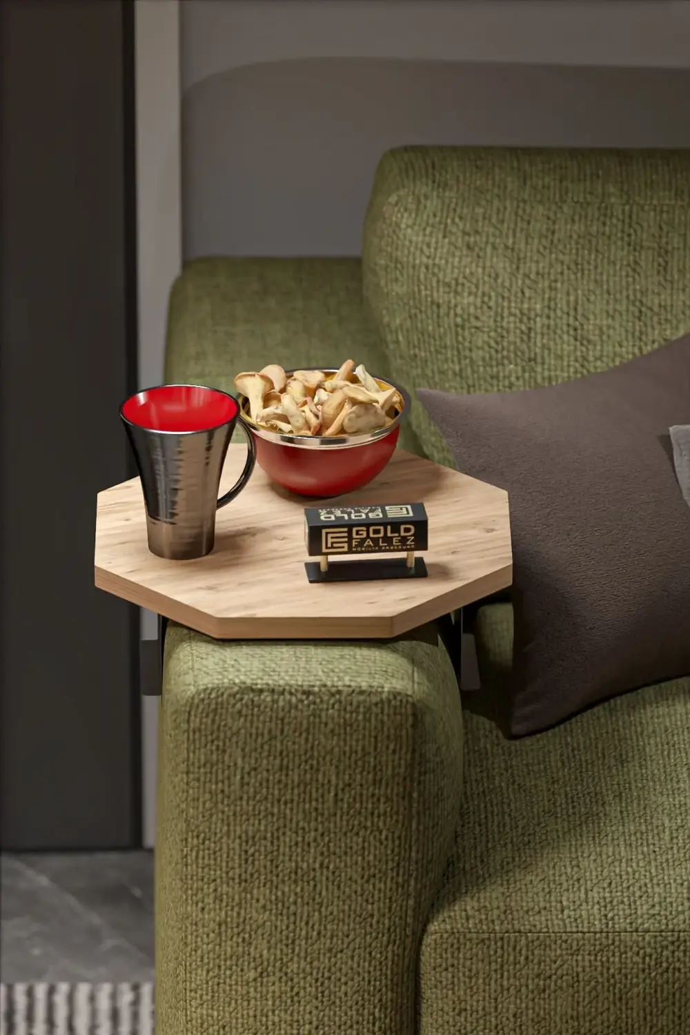 Yan Sehpa Ayarlanabilir Tepsi Dekoratif Modern Tepsi SEKİZGEN Cev