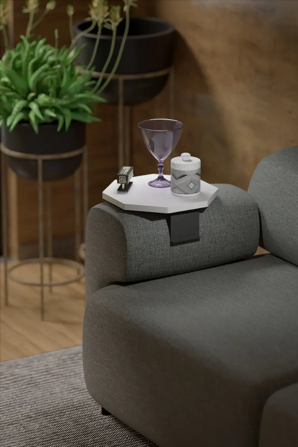 Yan Sehpa Ayarlanabilir Tepsi Dekoratif Modern Tepsi SEKİZGEN Bey