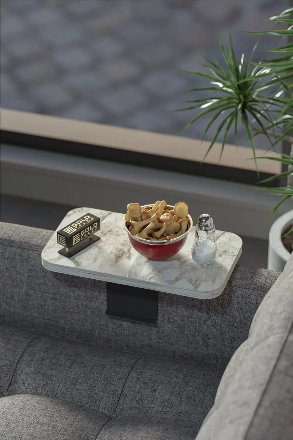 Yan Sehpa Ayarlanabilir Tepsi DİKDÖRTGEN Dekoratif Modern Yatay D