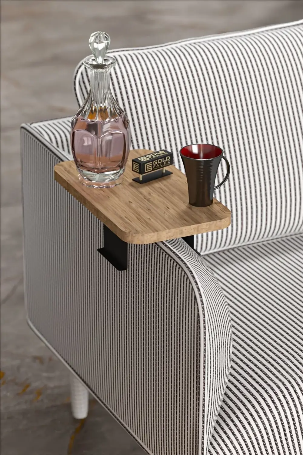 Yan Sehpa Ayarlanabilir Tepsi DİKDÖRTGEN Dekoratif Modern Yatay D