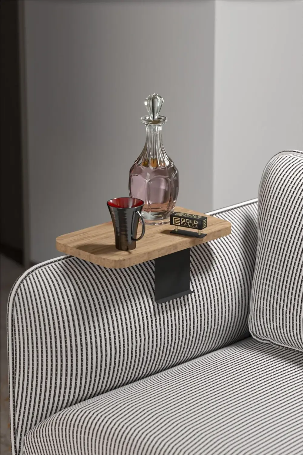 Yan Sehpa Ayarlanabilir Tepsi DİKDÖRTGEN Dekoratif Modern Yatay D