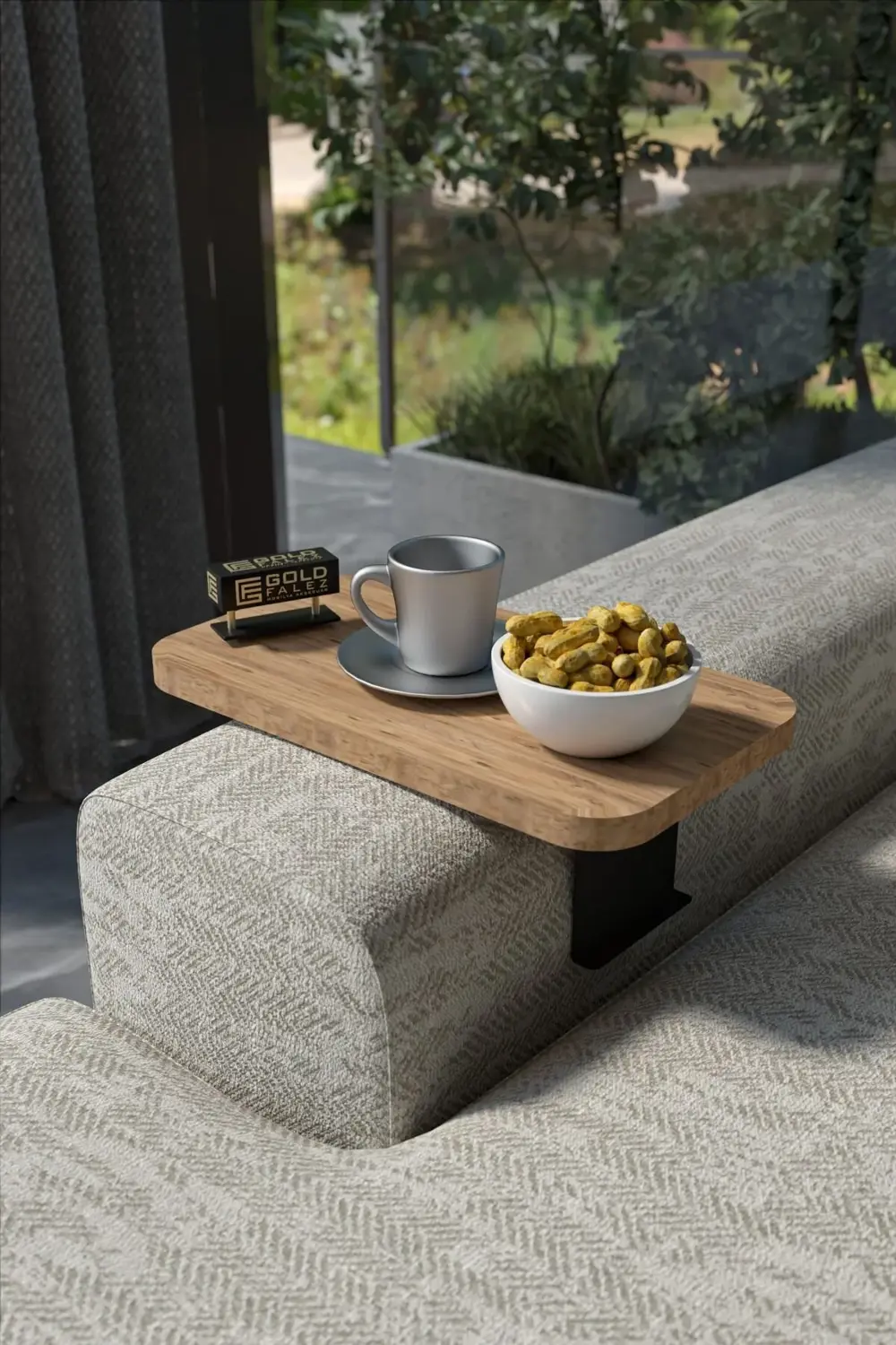 Yan Sehpa Ayarlanabilir Tepsi DİKDÖRTGEN Dekoratif Modern Yatay D