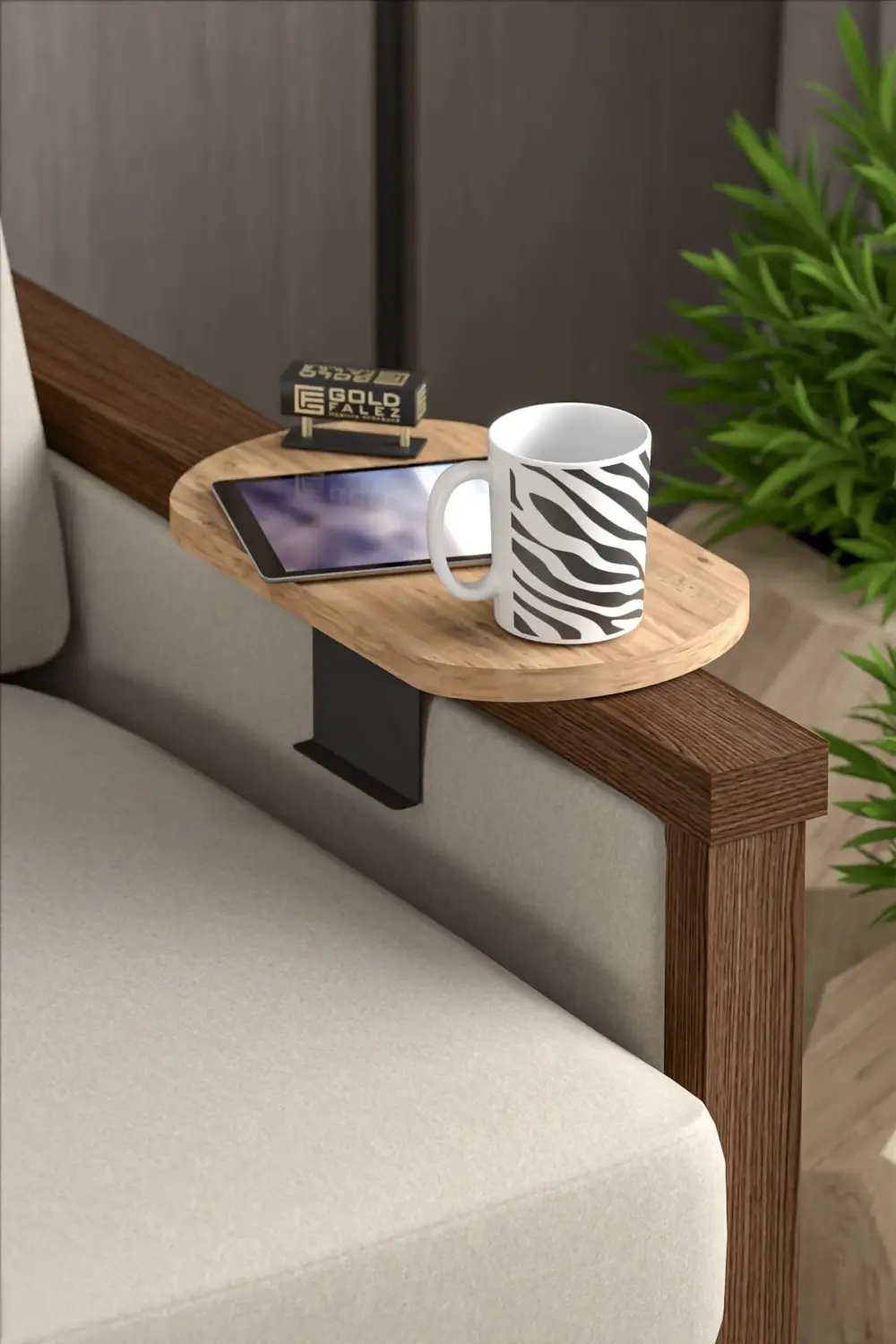 Yan Sehpa Ayarlanabilir Tepsi OVAL Dekoratif Modern Yatay Dikey K