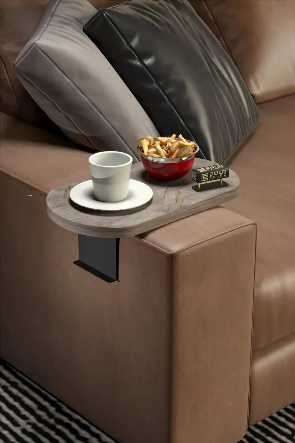 Yan Sehpa Ayarlanabilir Tepsi OVAL Dekoratif Modern Yatay Dikey K