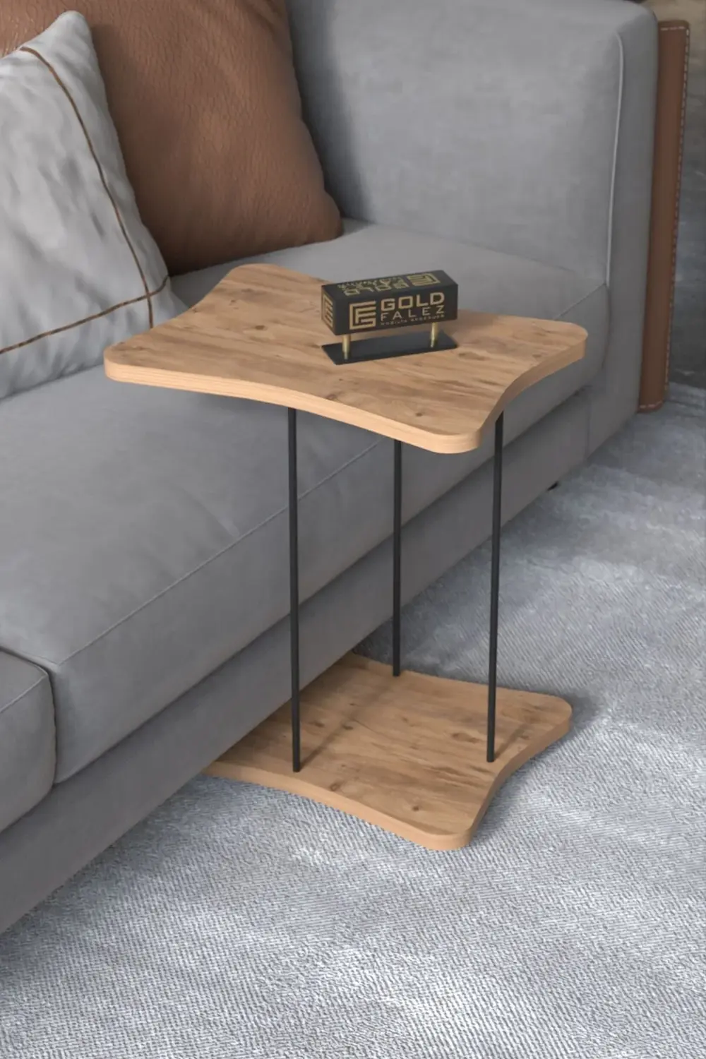 Yan Sehpa Tekerlekli Servis Sehpası HND Atlantik Çam