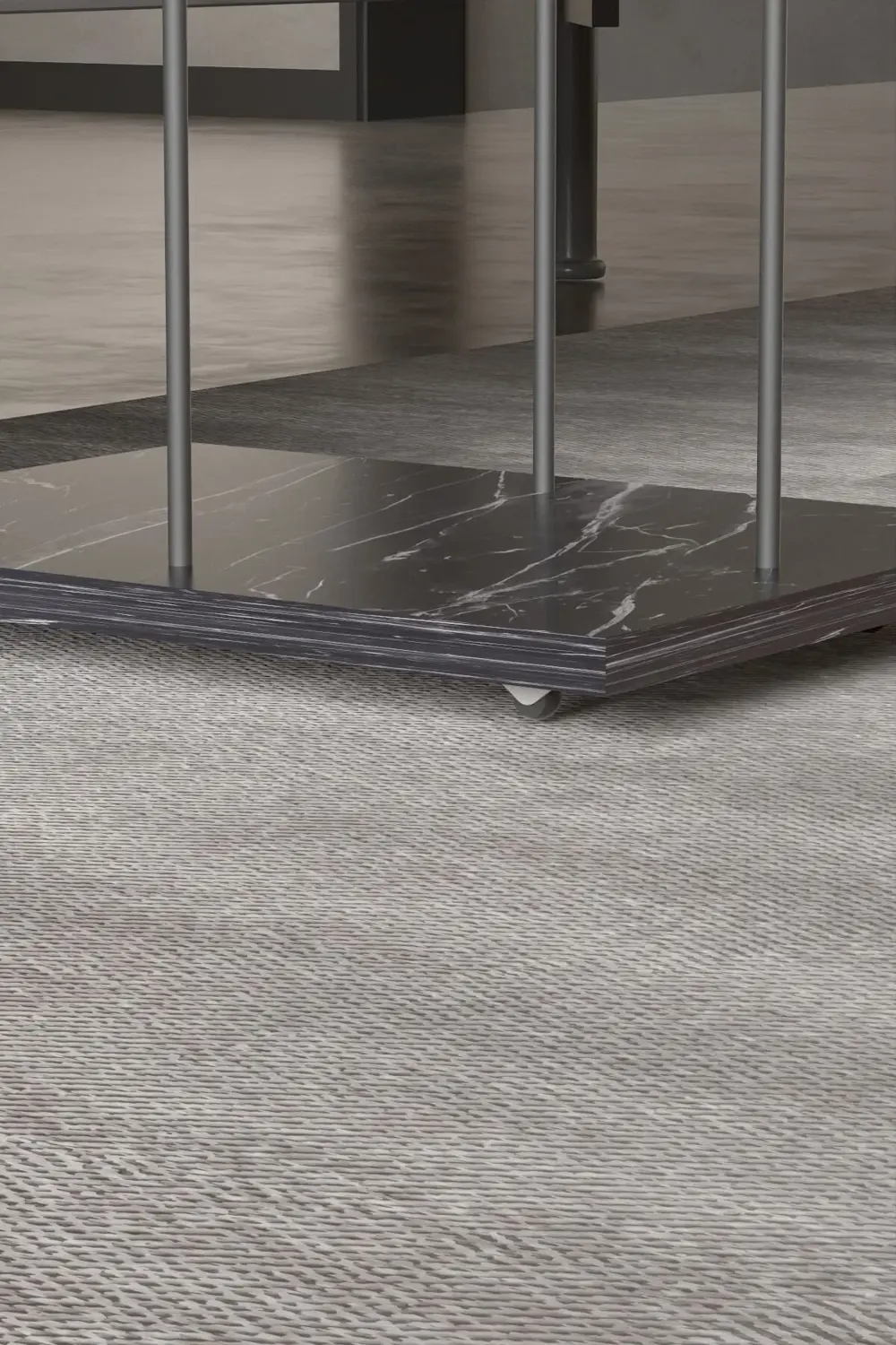 Yan Sehpa Tekerlekli Servis Sehpası HND Dikdörtgen Bendir